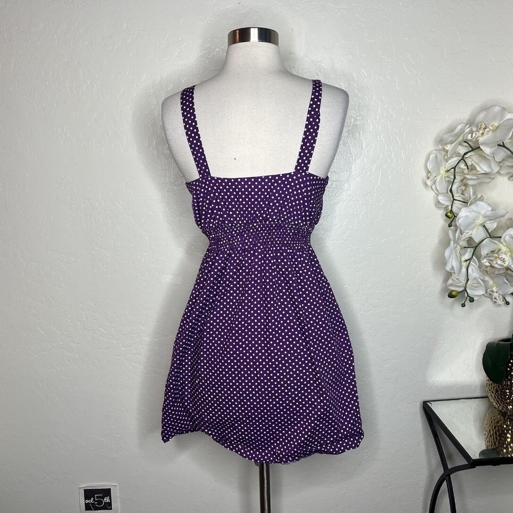 Rhapsody purple polkadot mini sundress M - Picture 3 of 5